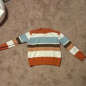 Colorful Striped Women's Turtleneck Sweater